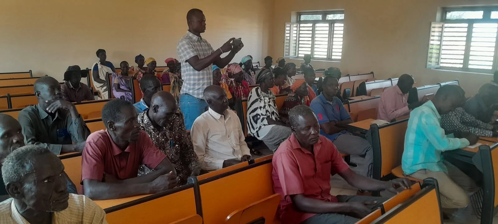 A lecture hall prepared for teaching at Malakal Campus