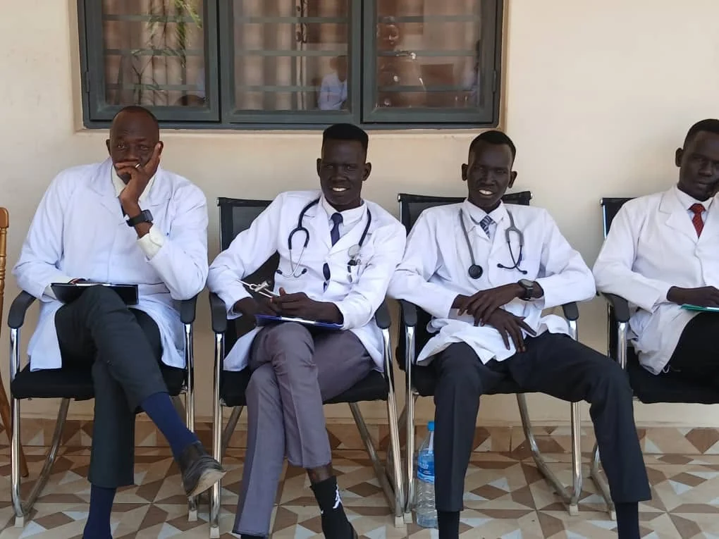 Medical students waiting together during the examination period