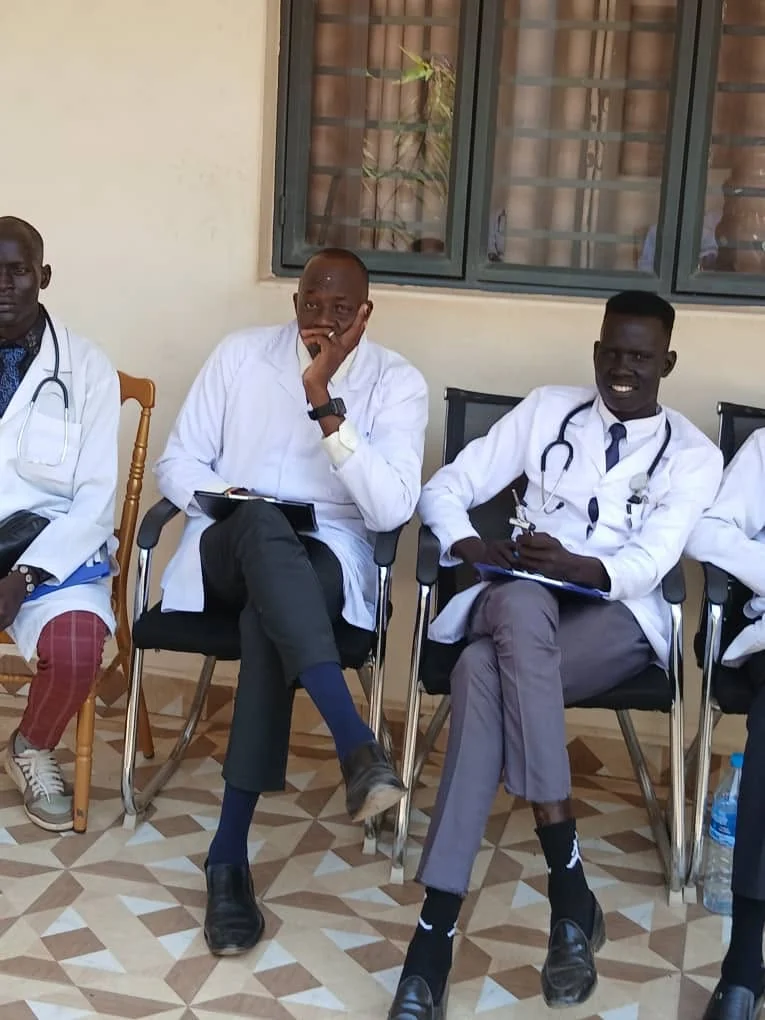 Medical students sharing a moment between examination sessions